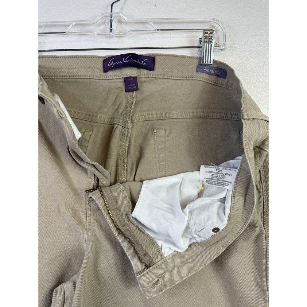 Gloria Vanderbilt Women's Amanda Jeans Womens Sz 20W Trousers Pants Tan Khaki - Picture 10 of 11